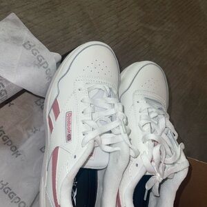 Reebok White and Pink Sneakers